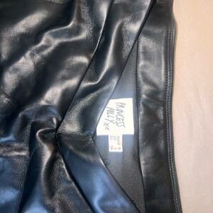 Princess Polly Sleek Black Leather Skirt